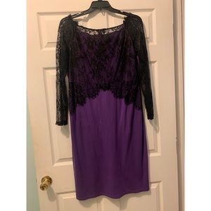 Purple Dress w/ Black Lace
